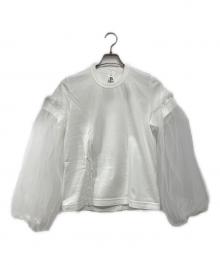 COMME des GARCONS×noir kei ninomiya（コムデギャルソン×ノワール ケイ ニノミヤ）の古着「チュールスリーブカットソー」｜ホワイト