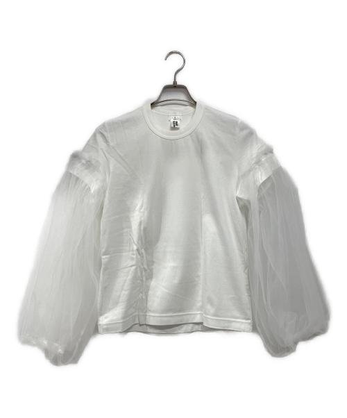 COMME des GARCONS（コムデギャルソン）COMME des GARCONS (コムデギャルソン) noir kei ninomiya (ノワール ケイ ニノミヤ) チュールスリーブカットソー ホワイト サイズ:Mの古着・服飾アイテム
