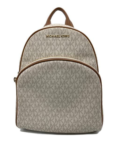 MICHAEL KORS（マイケル・コース）MICHAEL KORS (マイケル・コース) ABBEY BACKPACK／リュック ホワイト×ブラウンの古着・服飾アイテム