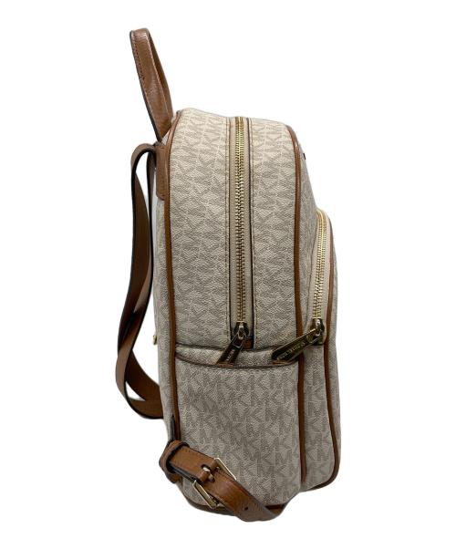 MICHAEL KORS（マイケル・コース）MICHAEL KORS (マイケル・コース) ABBEY BACKPACK／リュック ホワイト×ブラウンの古着・服飾アイテム