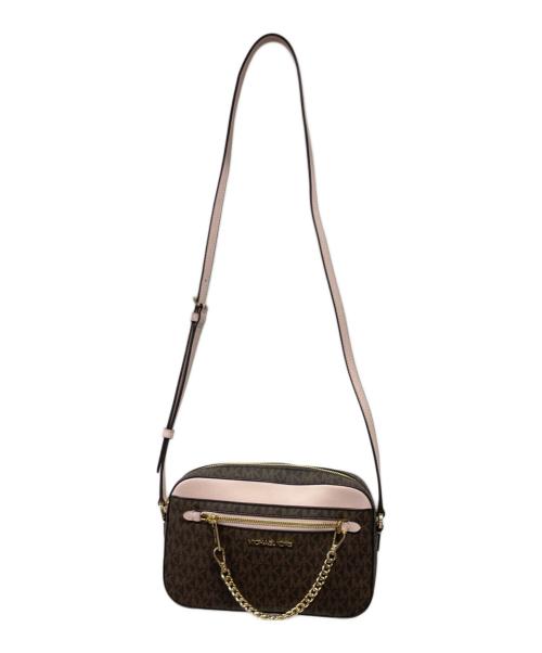 MICHAEL KORS（マイケルコース）MICHAEL KORS (マイケルコース) ショルダーバッグ ブラウン×ピンクの古着・服飾アイテム