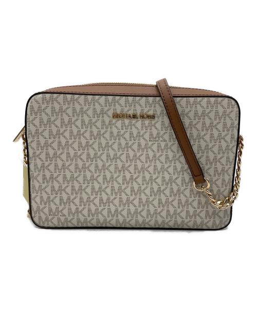 MICHAEL KORS（マイケル・コース）MICHAEL KORS (マイケル・コース) シグネチャー ショルダーバッグ/35F8GTTC3B ホワイト×ブラウンの古着・服飾アイテム