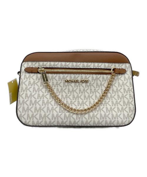 MICHAEL KORS（マイケル・コース）MICHAEL KORS (マイケル・コース) ショルダーバッグ ホワイト×ブラックの古着・服飾アイテム