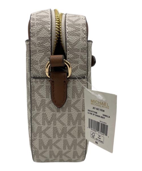 MICHAEL KORS（マイケル・コース）MICHAEL KORS (マイケル・コース) ショルダーバッグ ホワイト×ブラックの古着・服飾アイテム