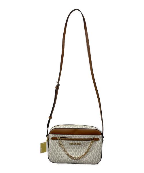 MICHAEL KORS（マイケル・コース）MICHAEL KORS (マイケル・コース) ショルダーバッグ ホワイト×ブラックの古着・服飾アイテム