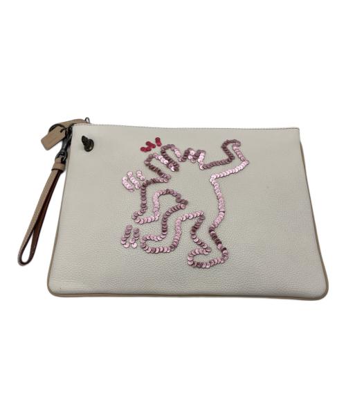 COACH（コーチ）COACH (コーチ) Keith Haring (キースヘリング) クラッチバッグ ピンクの古着・服飾アイテム