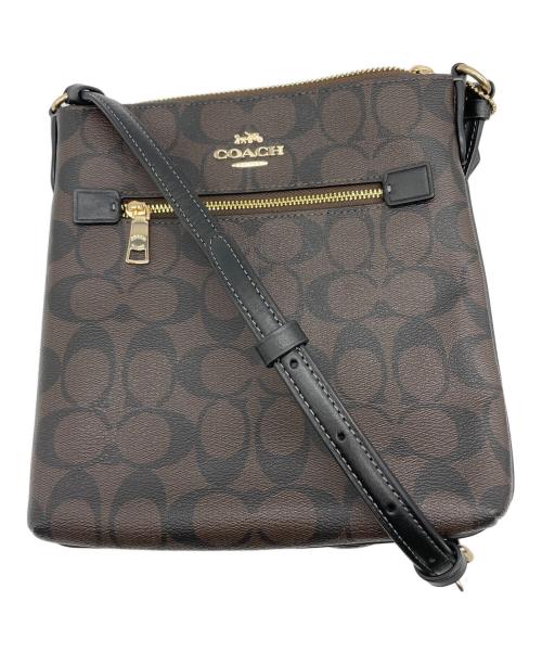 COACH（コーチ）COACH (コーチ) ミニ ローアン ファイル バッグ・シグネチャー キャンバス ブラウンの古着・服飾アイテム