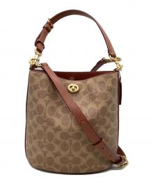 COACH（コーチ）の古着「シグネチャー ショルダーバッグ」｜ブラウン