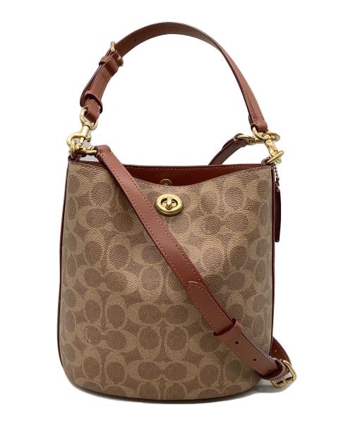 COACH（コーチ）COACH (コーチ) シグネチャー ショルダーバッグ ブラウンの古着・服飾アイテム