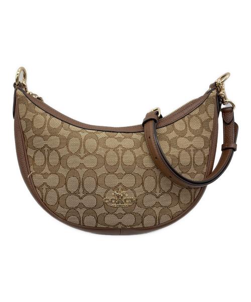 COACH（コーチ）COACH (コーチ) サドル マルチ アリア ショルダー バッグ・シグネチャー ブラウンの古着・服飾アイテム