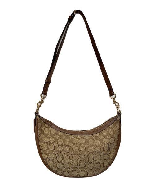 COACH（コーチ）COACH (コーチ) サドル マルチ アリア ショルダー バッグ・シグネチャー ブラウンの古着・服飾アイテム