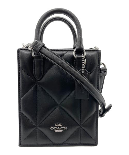 COACH（コーチ）COACH (コーチ) ノース サウス ミニ トート・パフィー ダイヤモンド キルティング ブラックの古着・服飾アイテム