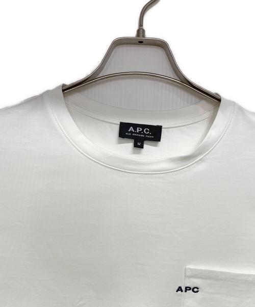 A.P.C.（アーペーセー）A.P.C. (アーペーセー) 刺繍入りポケットTシャツ ホワイト サイズ:Mの古着・服飾アイテム