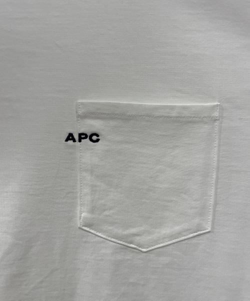A.P.C.（アーペーセー）A.P.C. (アーペーセー) 刺繍入りポケットTシャツ ホワイト サイズ:Mの古着・服飾アイテム