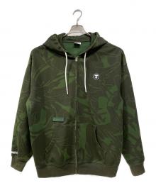 A BATHING APE（アベイシングエイプ）の古着「Moonface フーデッドジャケット」｜グリーン
