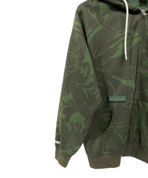 A BATHING APE（アベイシングエイプ）A BATHING APE (ア ベイシング エイプ) Moonface フーデッドジャケット グリーン サイズ:XXLの古着・服飾アイテム