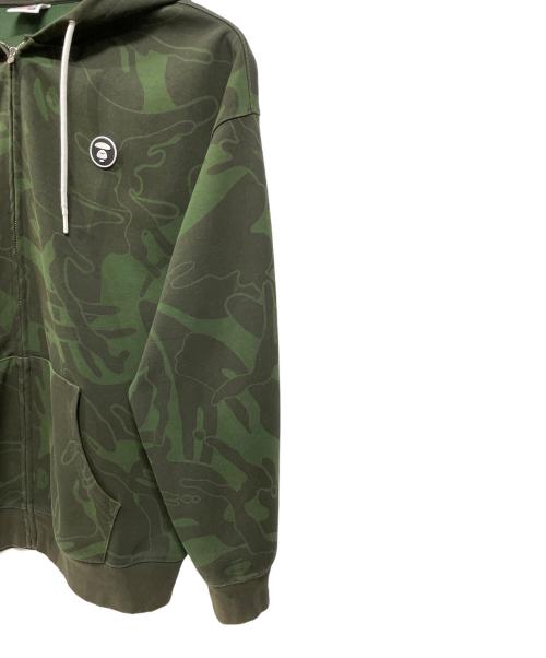 A BATHING APE（アベイシングエイプ）A BATHING APE (ア ベイシング エイプ) Moonface フーデッドジャケット グリーン サイズ:XXLの古着・服飾アイテム