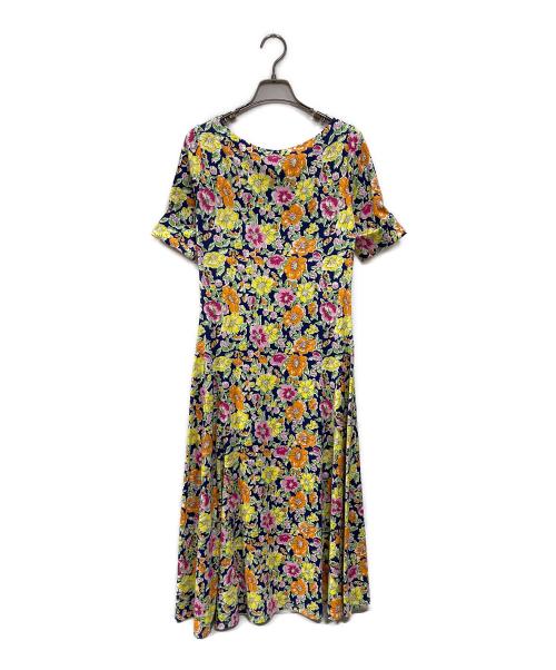 LAUREN RALPH LAUREN（ローレンラルフローレン）LAUREN RALPH LAUREN (ローレンラルフローレン) 花柄半袖ワンピース マルチカラー サイズ:Sの古着・服飾アイテム
