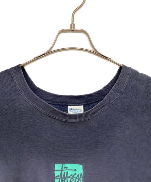 Champion（チャンピオン）Champion (チャンピオン) stussy (ステューシー) リバースウィーブ スウェット ネイビー サイズ:XLの古着・服飾アイテム