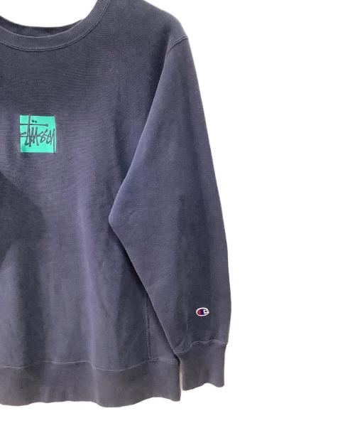 Champion（チャンピオン）Champion (チャンピオン) stussy (ステューシー) リバースウィーブ スウェット ネイビー サイズ:XLの古着・服飾アイテム