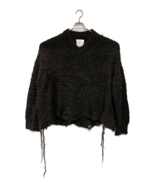 doublet（ダブレット）doublet (ダブレット) ANIMAL FUR CUT OFF PULLOVER ブラウン サイズ:Mの古着・服飾アイテム