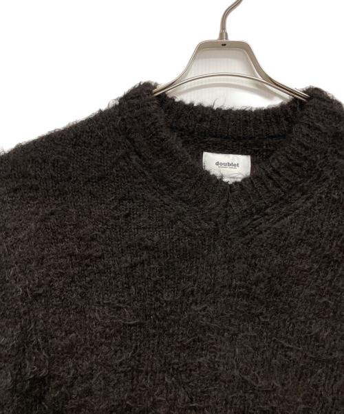 doublet（ダブレット）doublet (ダブレット) ANIMAL FUR CUT OFF PULLOVER ブラウン サイズ:Mの古着・服飾アイテム