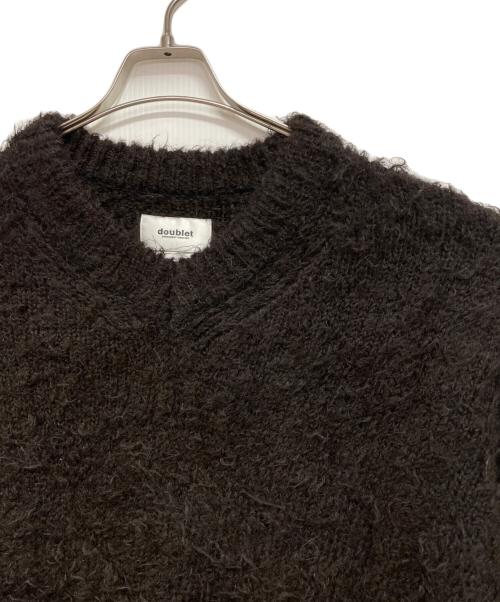 doublet（ダブレット）doublet (ダブレット) ANIMAL FUR CUT OFF PULLOVER ブラウン サイズ:Mの古着・服飾アイテム