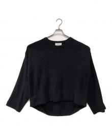 YOKE（ヨーク）の古着「7G OVERSIZED HALF CARDIGAN CREW NECK」｜ブラック