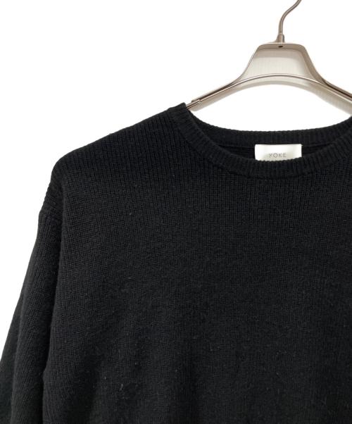 YOKE（ヨーク）YOKE (ヨーク) 7G OVERSIZED HALF CARDIGAN CREW NECK ブラック サイズ:Mの古着・服飾アイテム