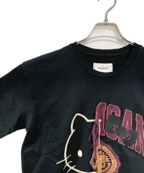 doublet（ダブレット）doublet (ダブレット) DOUBLE-FACED EMBROIDERY T-SHIRT ブラック サイズ:Mの古着・服飾アイテム