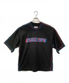 doubletダブレット）の古着「ANAGLYPH HAND-PAINTED T-SHIRT」｜ブラック×レッド×ブルー