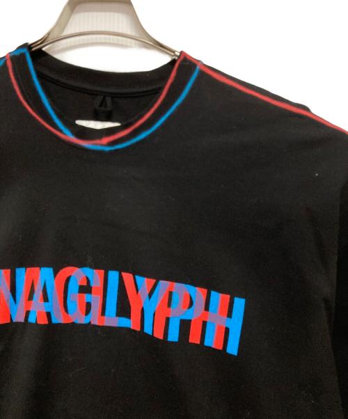 doublet（ダブレット）doublet (ダブレット) ANAGLYPH HAND-PAINTED T-SHIRT ブラック×レッド×ブルー サイズ:Mの古着・服飾アイテム