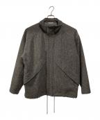 AURALEEオーラリー）の古着「WOOLHAIRLINE LIGHT TWEED ZIP BLOUSON」｜ブラック×ブラウン
