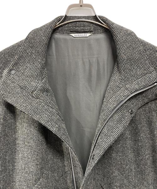 AURALEE（オーラリー）AURALEE (オーラリー) WOOLHAIRLINE LIGHT TWEED ZIP BLOUSON ブラック×ブラウン サイズ:４の古着・服飾アイテム