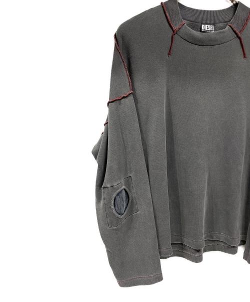 DIESEL（ディーゼル）DIESEL (ディーゼル) クルーネックスウェット グレー サイズ:Lの古着・服飾アイテム