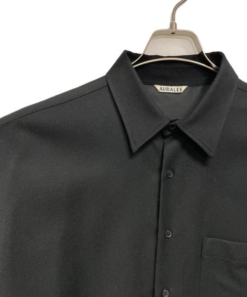 AURALEE（オーラリー）AURALEE (オーラリー) SUPER LIGHT WOOL SHIRTS  ブラック サイズ:SIZE 4の古着・服飾アイテム