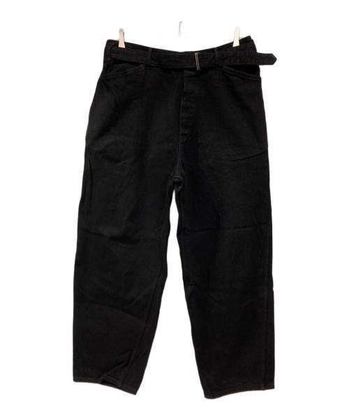 COMOLI（コモリ）COMOLI (コモリ) ベルテッドブラックジーンズ ブラック サイズ:2の古着・服飾アイテム