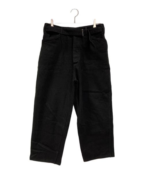 COMOLI（コモリ）COMOLI (コモリ) ベルテッドブラックジーンズ ブラック サイズ:1の古着・服飾アイテム