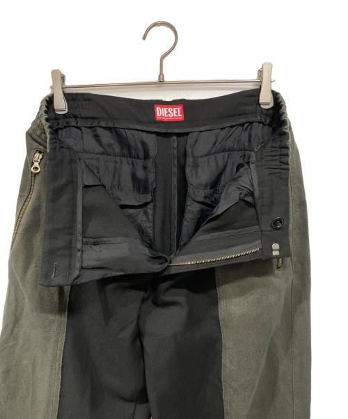 DIESEL（ディーゼル）DIESEL (ディーゼル) 切替パンツ ブラック×グレー サイズ:W50の古着・服飾アイテム