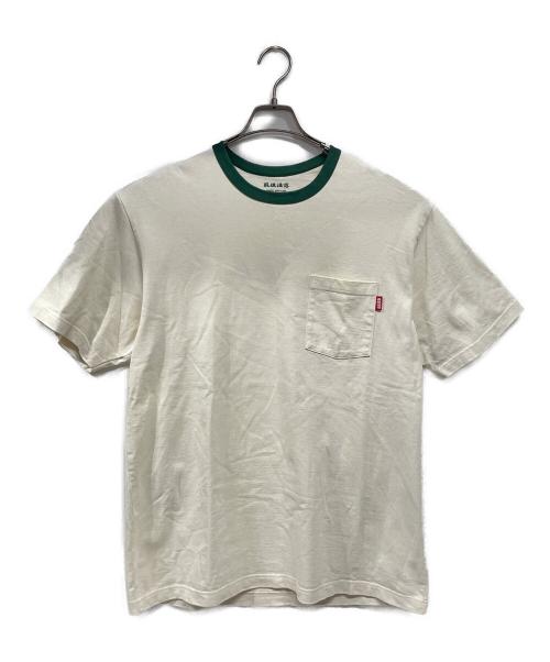 BlackEyePatch（ブラックアイパッチ）BlackEyePatch (ブラックアイパッチ) 半袖カットソー アイボリー×グリーン サイズ:extra　largeの古着・服飾アイテム
