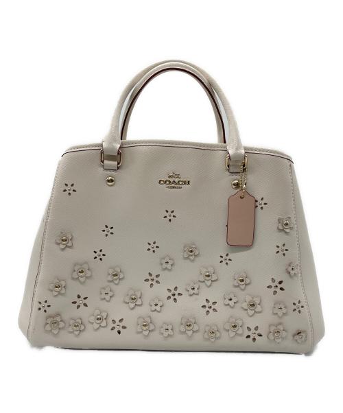 COACH（コーチ）COACH (コーチ) Flower Applique Small Margo Carryall ホワイトの古着・服飾アイテム