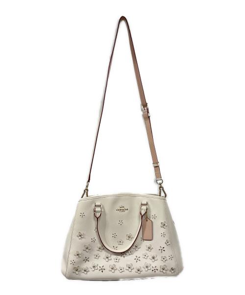 COACH（コーチ）COACH (コーチ) Flower Applique Small Margo Carryall ホワイトの古着・服飾アイテム