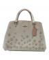 COACH（コーチ）の古着「Flower Applique Small Margo Carryall」｜ホワイト