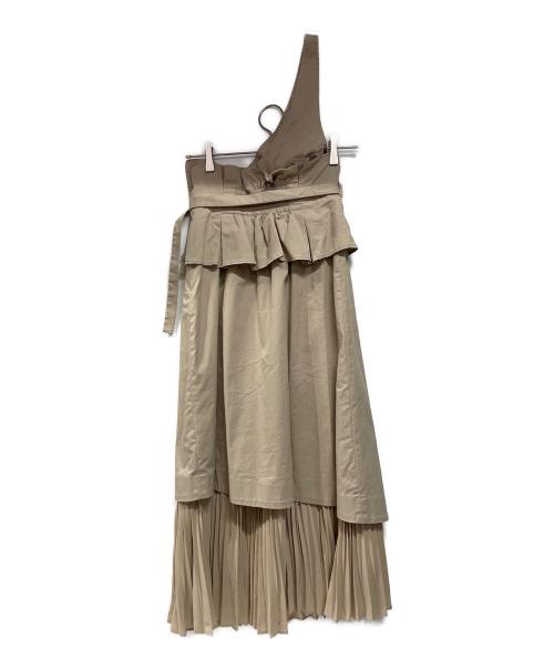 Snidel（スナイデル）Snidel (スナイデル) ワンショルダースカート ベージュの古着・服飾アイテム