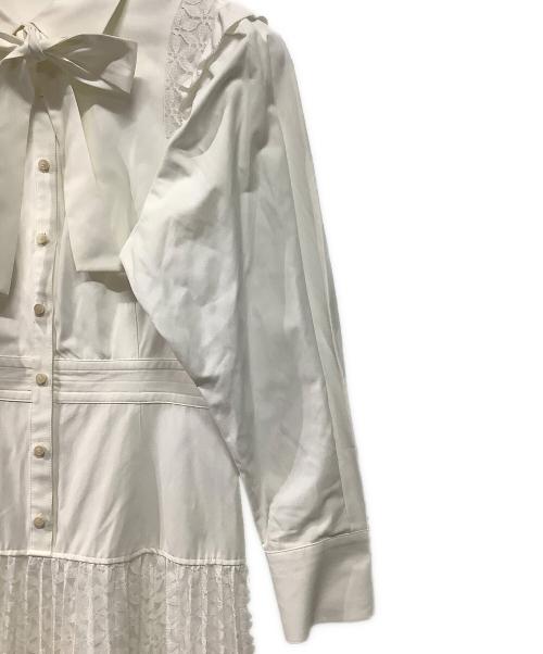 furfur（ファーファー）furfur (ファーファー) ボウタイシャツロングワンピース ホワイト サイズ:Fの古着・服飾アイテム