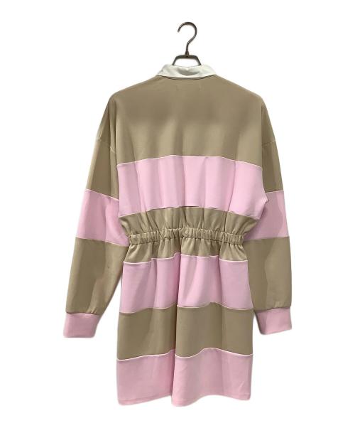 furfur（ファーファー）FURFUR (ファーファー) ポロシャツミニワンピース ベージュ×ピンク サイズ:Fの古着・服飾アイテム