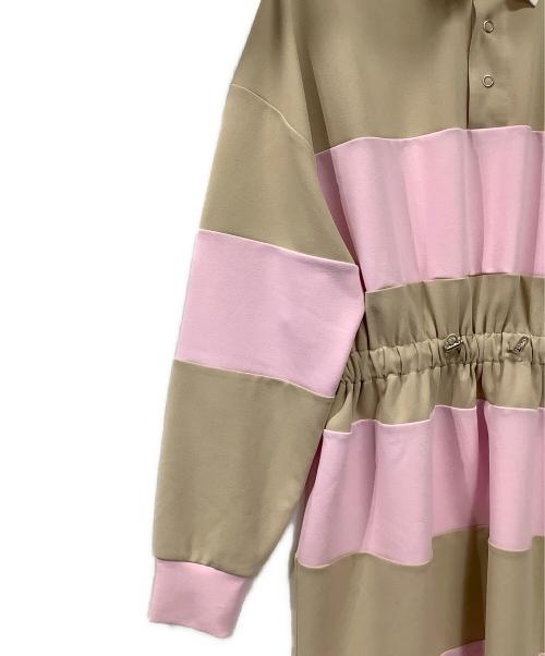 furfur（ファーファー）FURFUR (ファーファー) ポロシャツミニワンピース ベージュ×ピンク サイズ:Fの古着・服飾アイテム