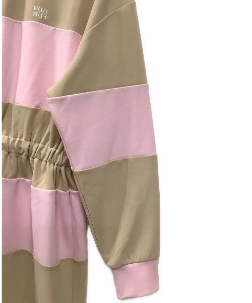 furfur（ファーファー）FURFUR (ファーファー) ポロシャツミニワンピース ベージュ×ピンク サイズ:Fの古着・服飾アイテム