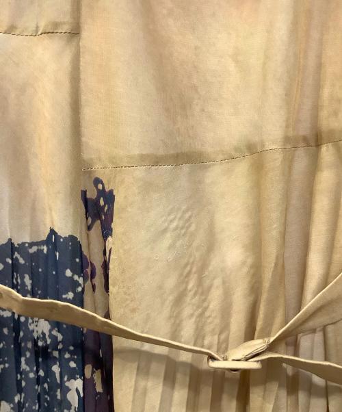 Ameri（アメリ）AMERI (アメリ) 半袖ワンピース ホワイト×カーキ サイズ:Sの古着・服飾アイテム