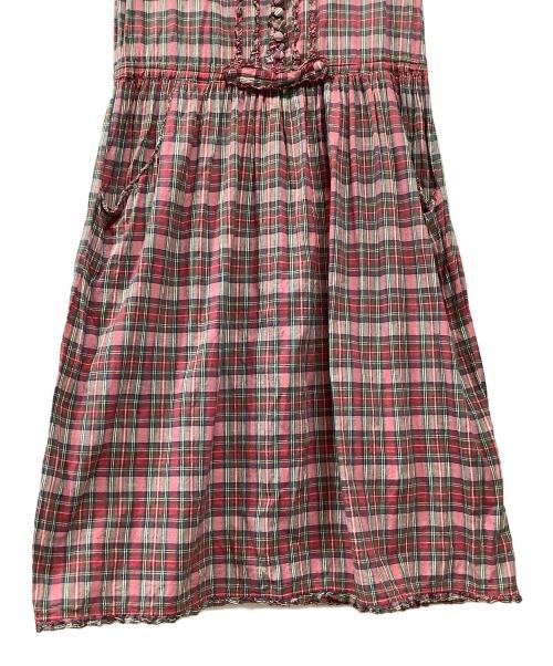 PINK HOUSE（ピンクハウス）PINK HOUSE (ピンクハウス) パフスリーブチェックワンピース レッド サイズ:記載なしの古着・服飾アイテム